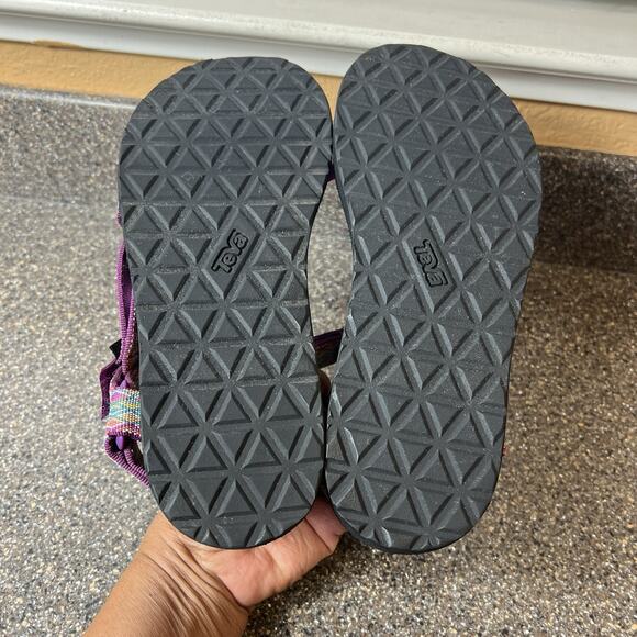 Teva Sandals Women's Sz 9 Original Hiking Sport Strappy Purple Multi Hook & Loop - Picture 10 of 11